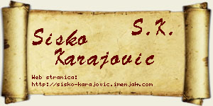 Sisko Karajović vizit kartica